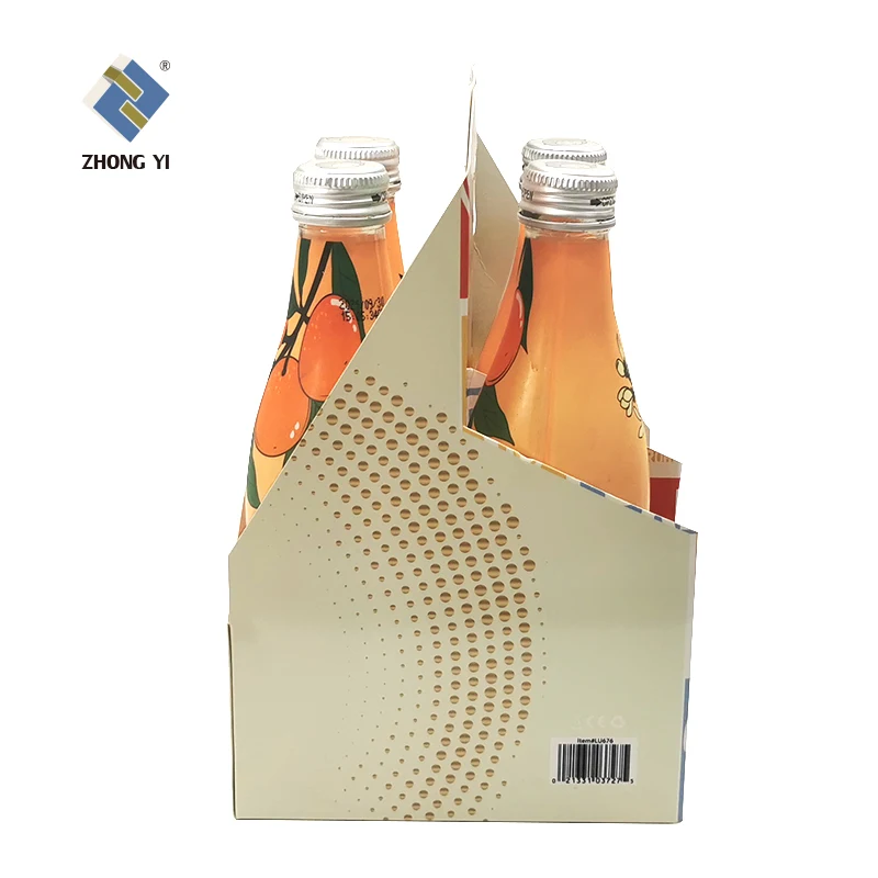 Custom Printed Cardboard 6 Pack Bottle Beer Carrier Box