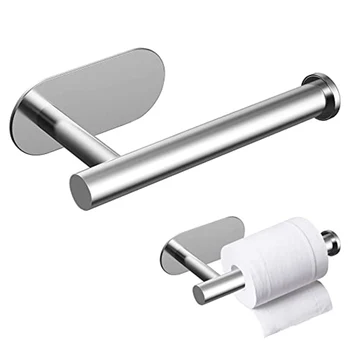 Wall Mounted Stainless Steel Bathroom Paper Towel Holder Self-Adhesive Toilet Kitchen Roll Holder