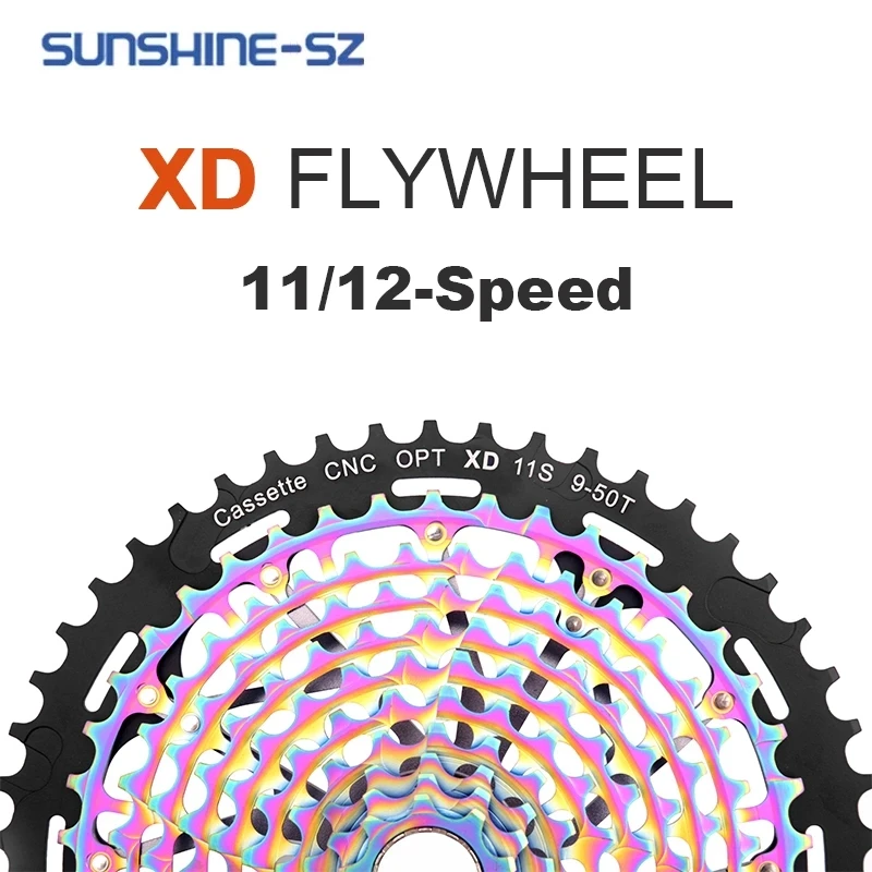 Sunshine-sz Mountain Bike Cassette - 11-12 Speed Rainbow