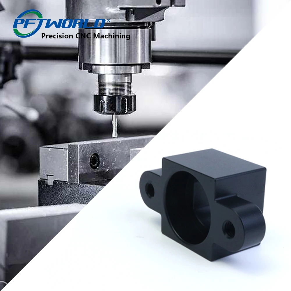 PFTWORLD Factory Customized Machining Services Black Hard Oxidation High Precision Aluminum Alloy Parts CNC Milling Machining