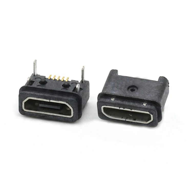 Waterproof USB Connector SMT Type Waterproof Micro USB 5Pin Female Connector