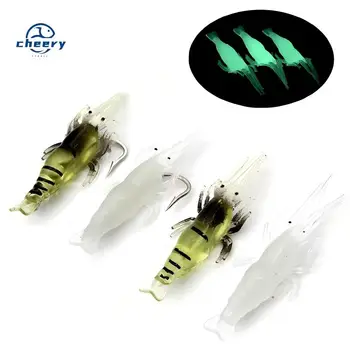 Cheery 4cm 1g Silicone Artificial Soft Shrimp Lure for Bass-Top/Mid/Bottom Baits Hookless for Stream Lake & Ocean Fishing – Soft Lure – view 2