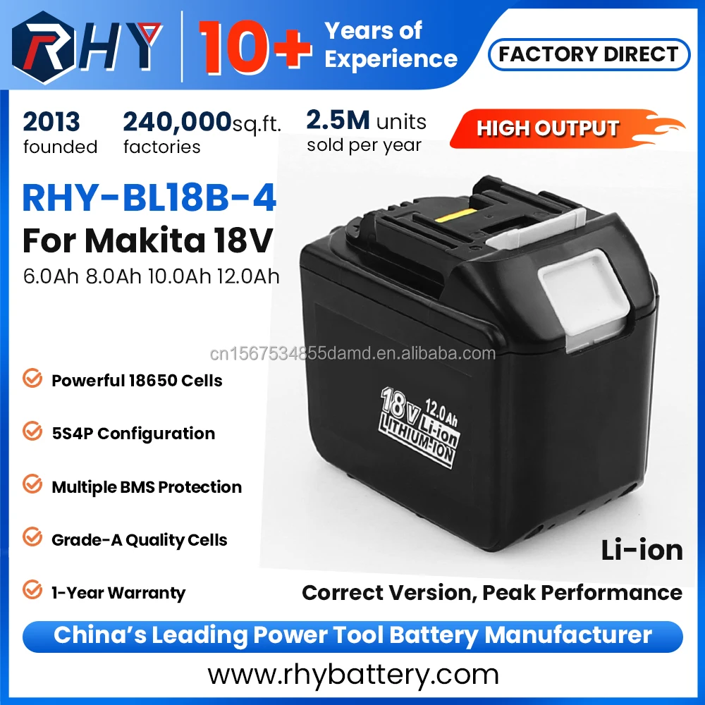 Strongest Power RHY BL1812B Lithium Ion 18v Batteries for Maki ta 18V Battery 12ah LXTs Drill Battery 18V Mak ita Power Tools