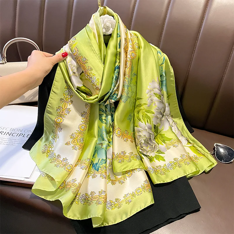 Lime Green shops Silk Scarf - Patterned Scarf, Khimar Silk, Head Cover, Muslim Gifts, Mandala Scarf, Silk Pashmina, Summer Wrap, Shoulder Wrap