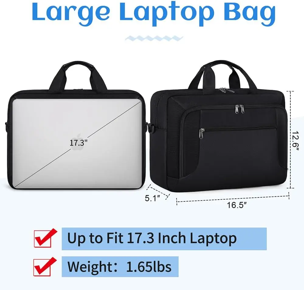 product laptop bag 173 inch laptop briefcase large waterproof laptop case for men women business adjustable shoulder messenger bag-28