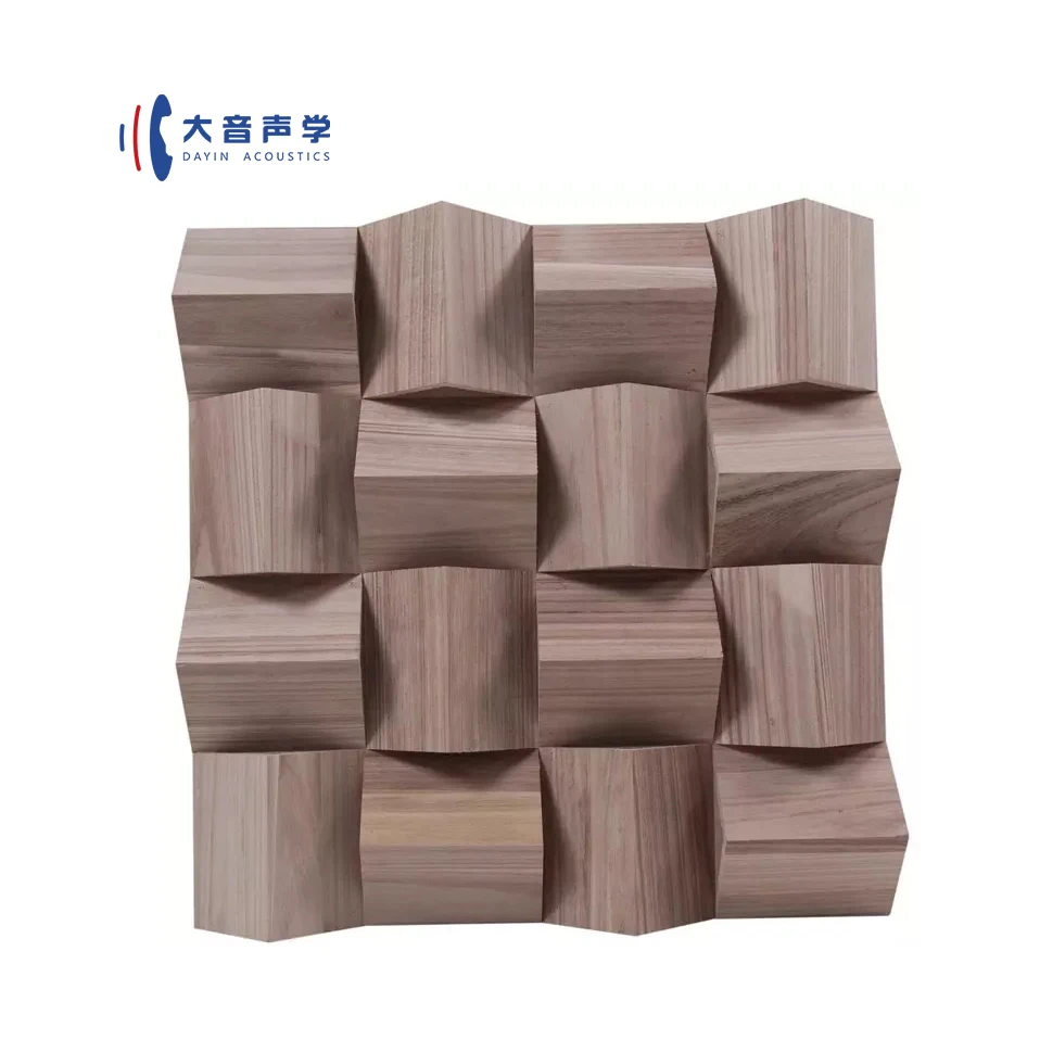 Diy 3D треугольный деревянный настенный потолок звукостойкая звуковая деревянная акустическая панель акустический диффузор