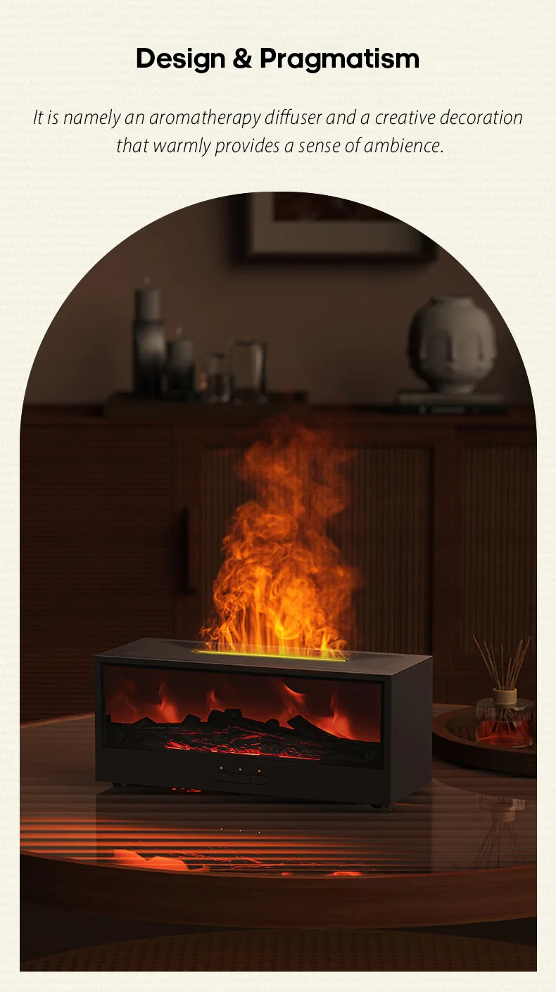 3D simulated fireplace aroma diffuser