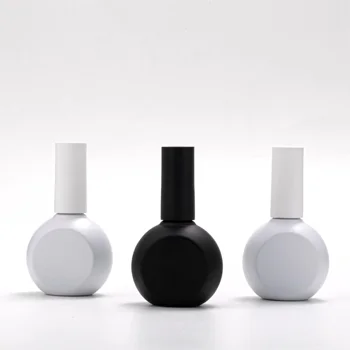 OEM Direct Sales Large Capacity Empty Glass Nail Polish Bottle for GEL with Cap Brush Custom Color LOGO Simple Black Design