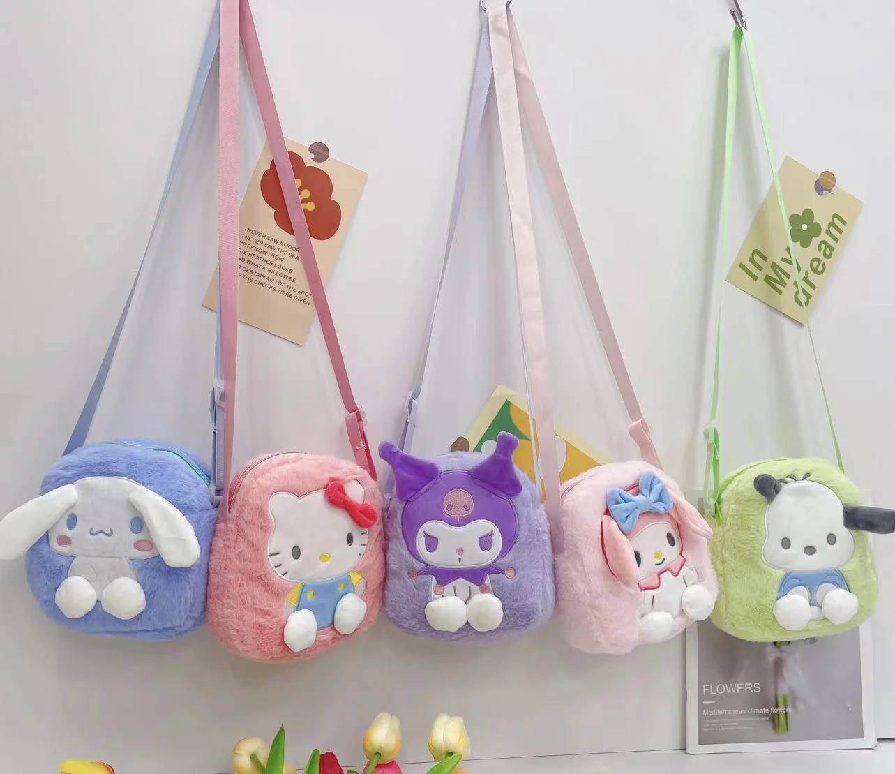 Super Cute Sanrioo Kulomi Plush Shoulder Bag Kids Coin Purse Cute ...