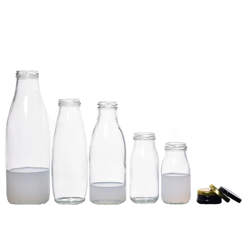 Customize Lead Free 200ml 250ml 500ml 1000ml Milk Glass Bottles With