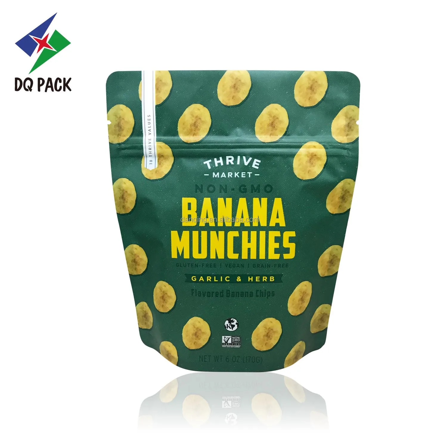 DQ PACK China Dried Banana Chips Snack Food Packaging Bag