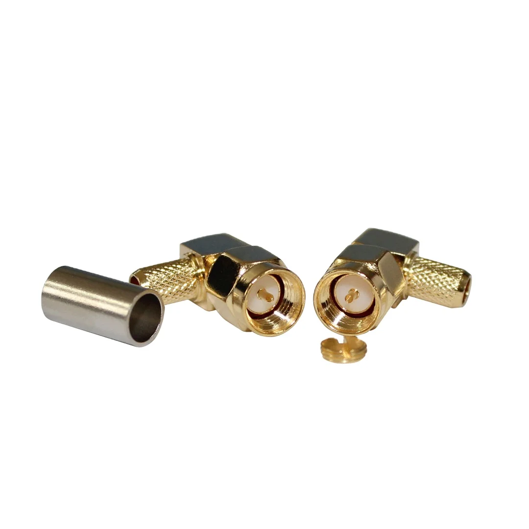 product sma c jw3 connector rf sma right angle gold plated sma male connector for rg142 cable rg58 sma connector-1