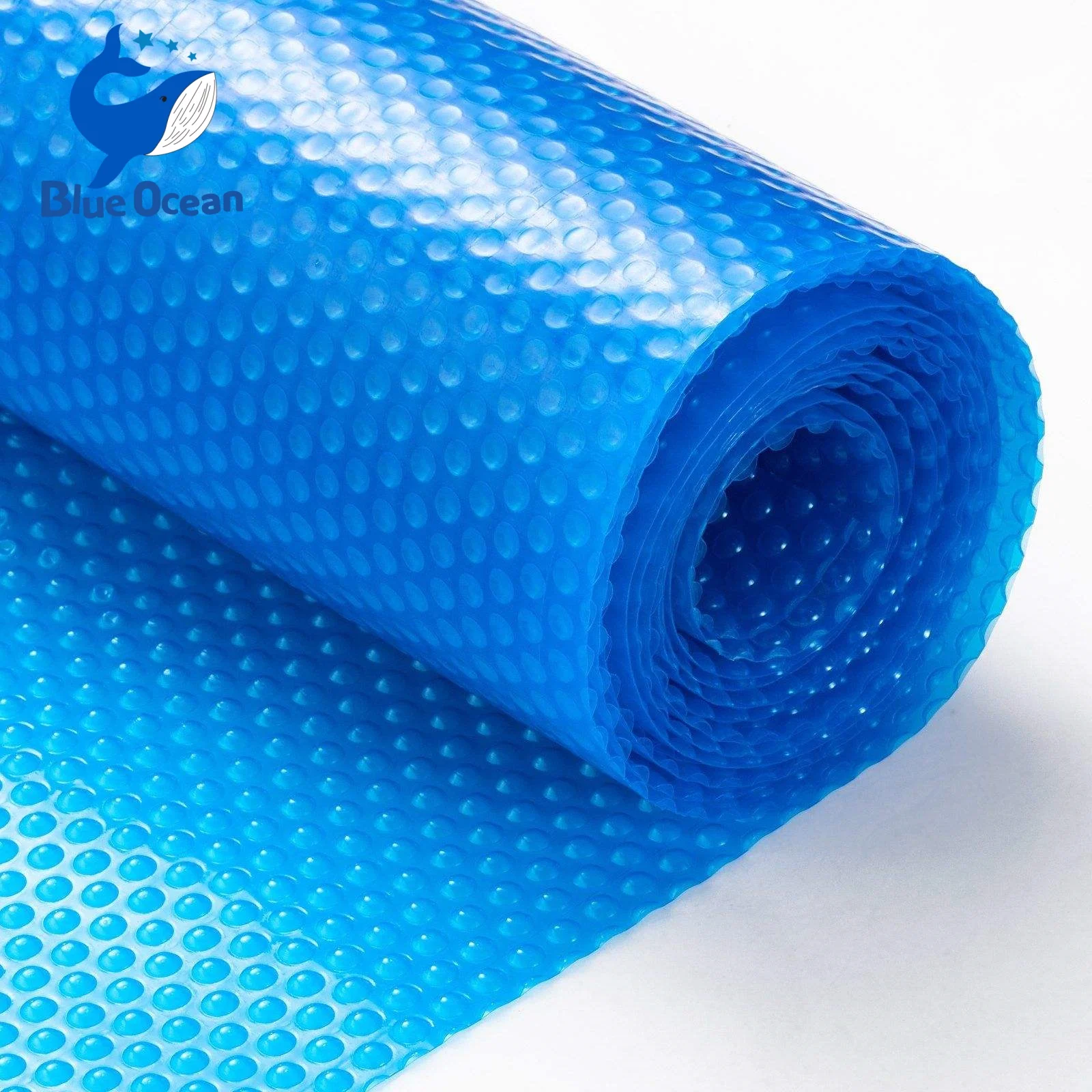 cubierta solar para piscina de 24 pies, material de polietileno con burbujas de 8 mil, color azul, absorción térmica diurna y retención térmica nocturna, manta térmica para piscina y carretes