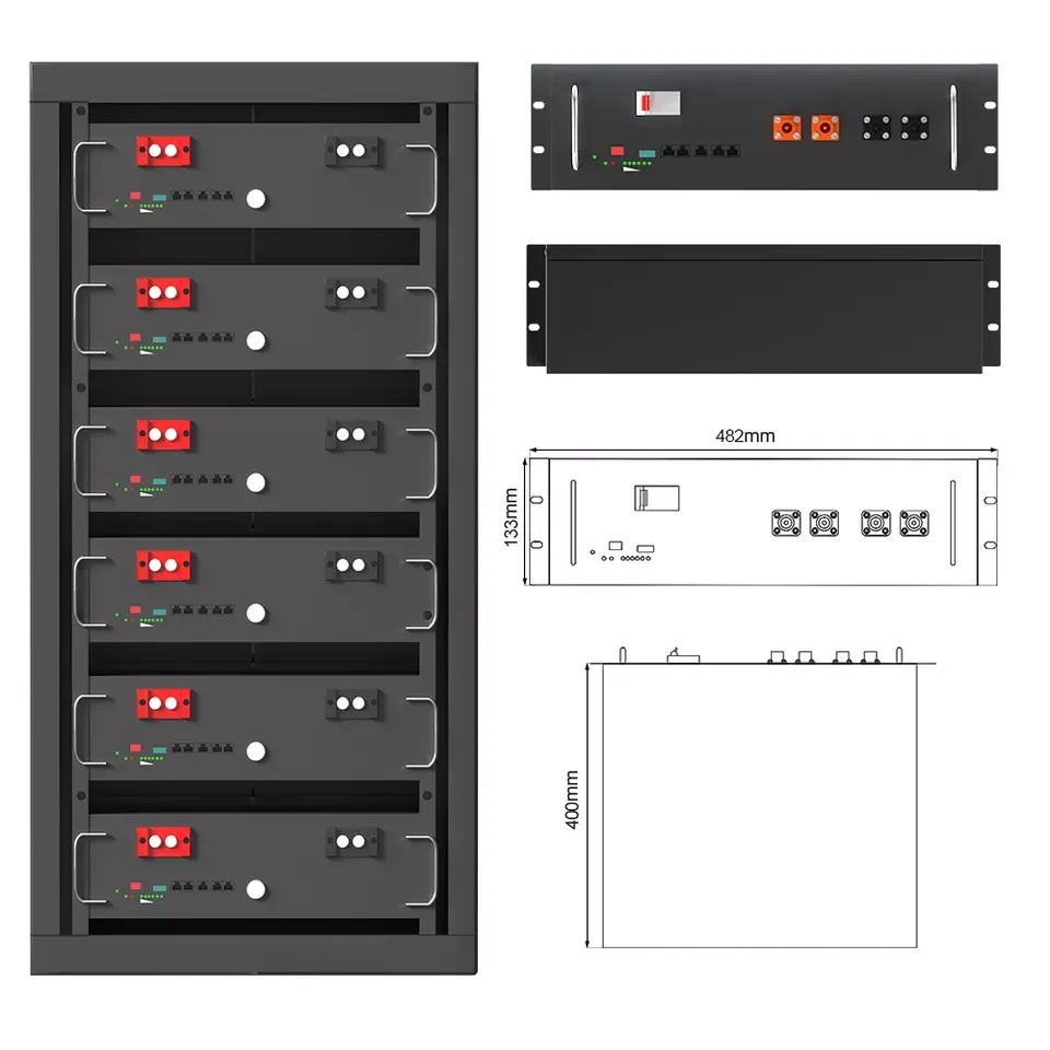 Aumoon LiFePO4 Battery 48V 100A 200A Rack Solar System Cabinet for Home Storage