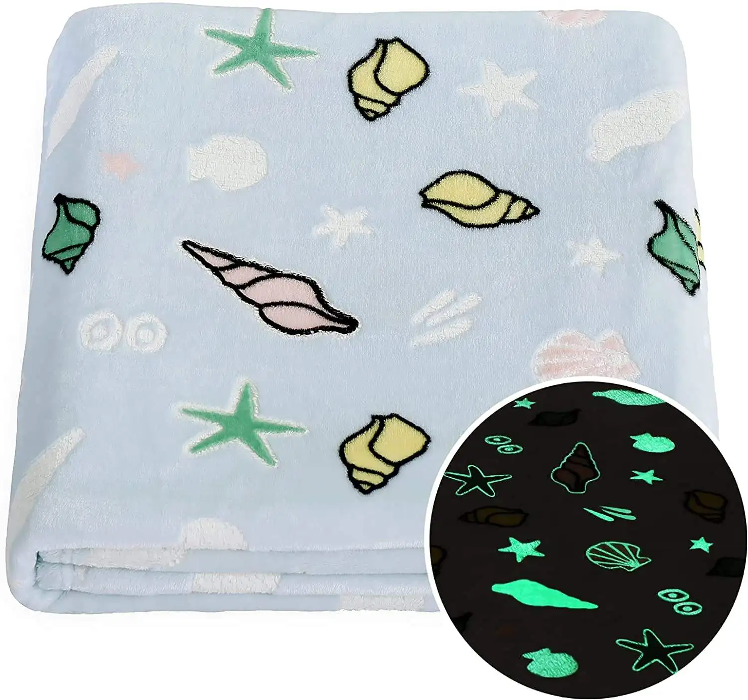 Factory Flannel Fleece Plush Throw Blanket All Seasons Kids Pink Luminous Glow in the