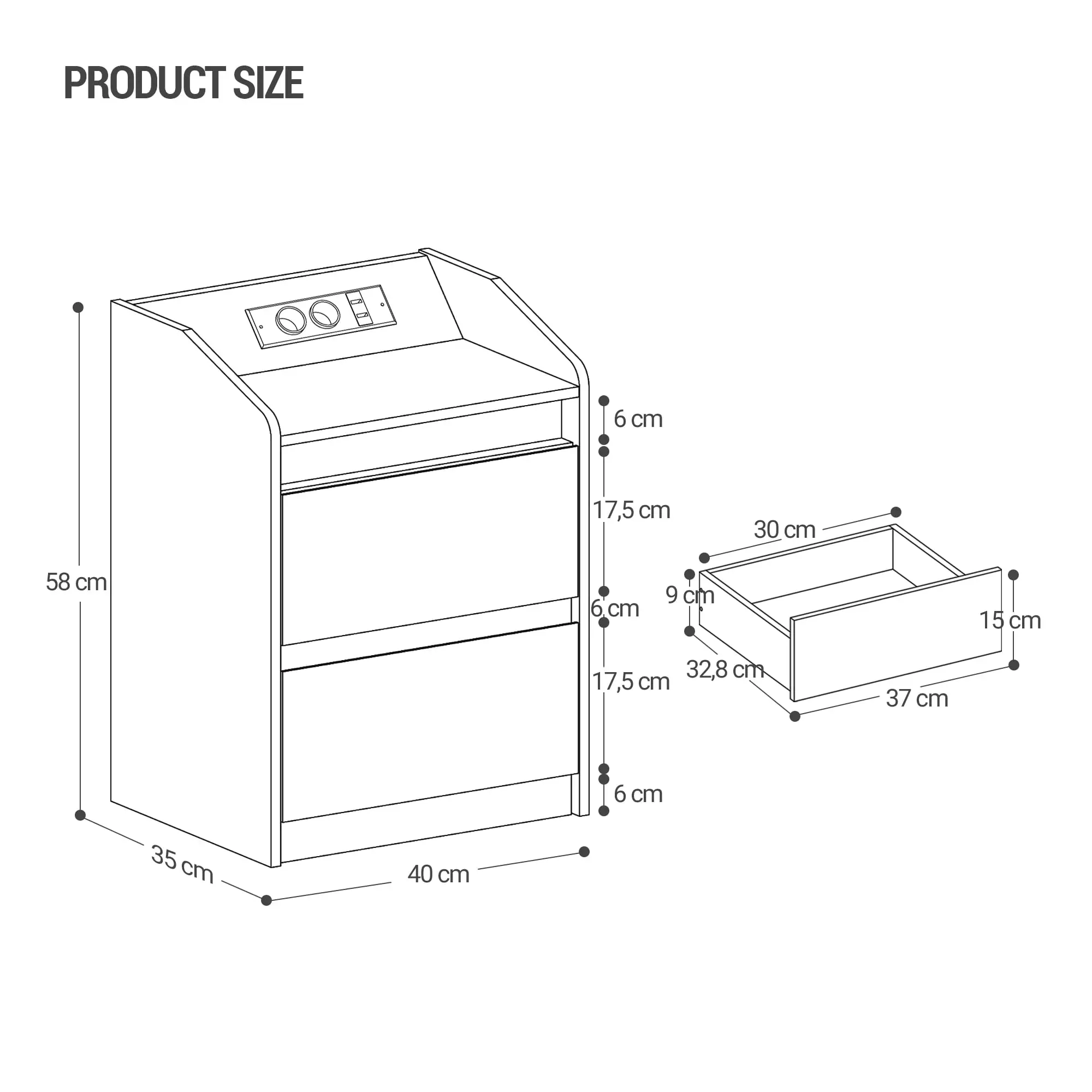 Modern Adjustable Height Bedside Table Ergonomic Wooden Furniture with Hidden Compartment Bedroom Living Room Hotel Apartment