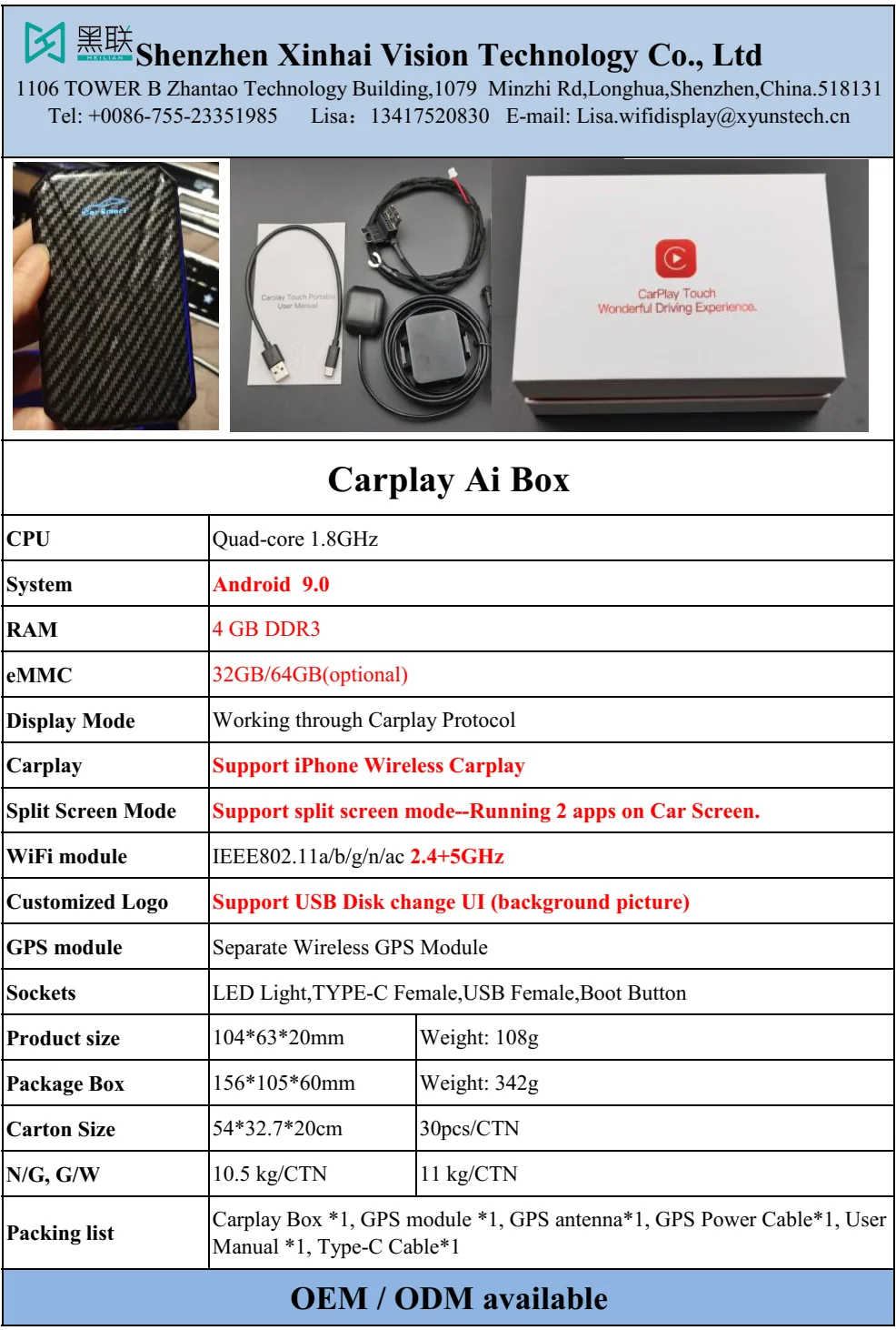 Carplay Ai Box Android 9.0