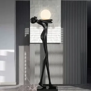 Post-Modern Designer Floor Lamp Humanoid Art Sculpture for Hotel and Living Room E27 Base LED Light Source