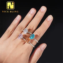 Wholesale High Quality 11.5x7.5MM 925 Sterling Silver Luxury Fashion Jewelry Cubic Zirconia Diamond Ring For Women