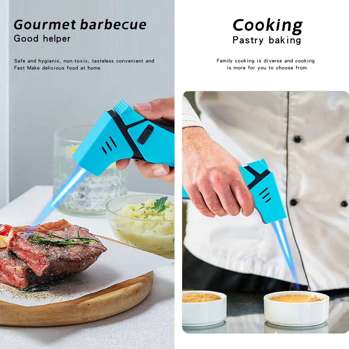 Wholesale Factory Custom Logo Multifunctional Windproof Kitchen BBQ Stove Refillable Mini Butane Jet Torch Lighters