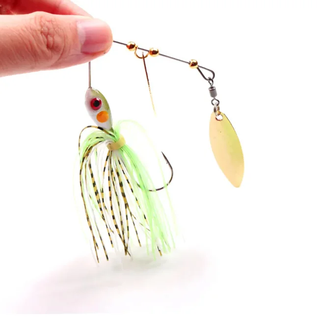 13g 17g Spinner Lures Buzz Bait Rubber Skirt Fishing Lure Metal Spoon ...