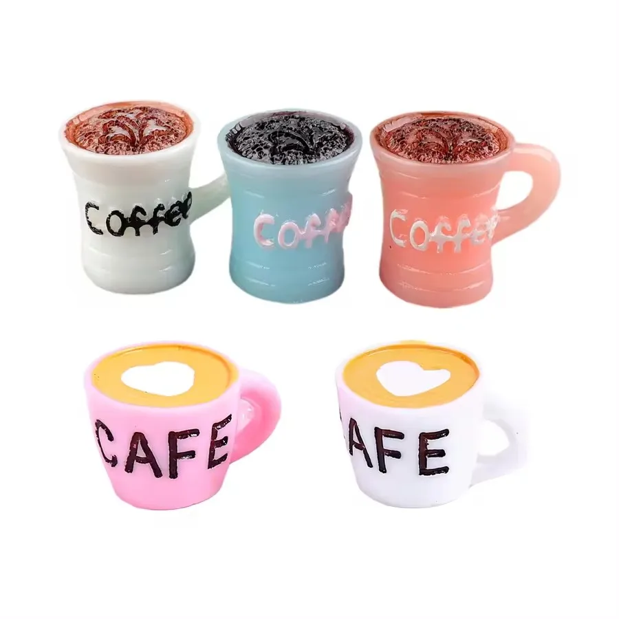 Цветные 3D миниатюрные подвески из смолы для кофейных чашек искусственный стиль ювелирная модель сувенир