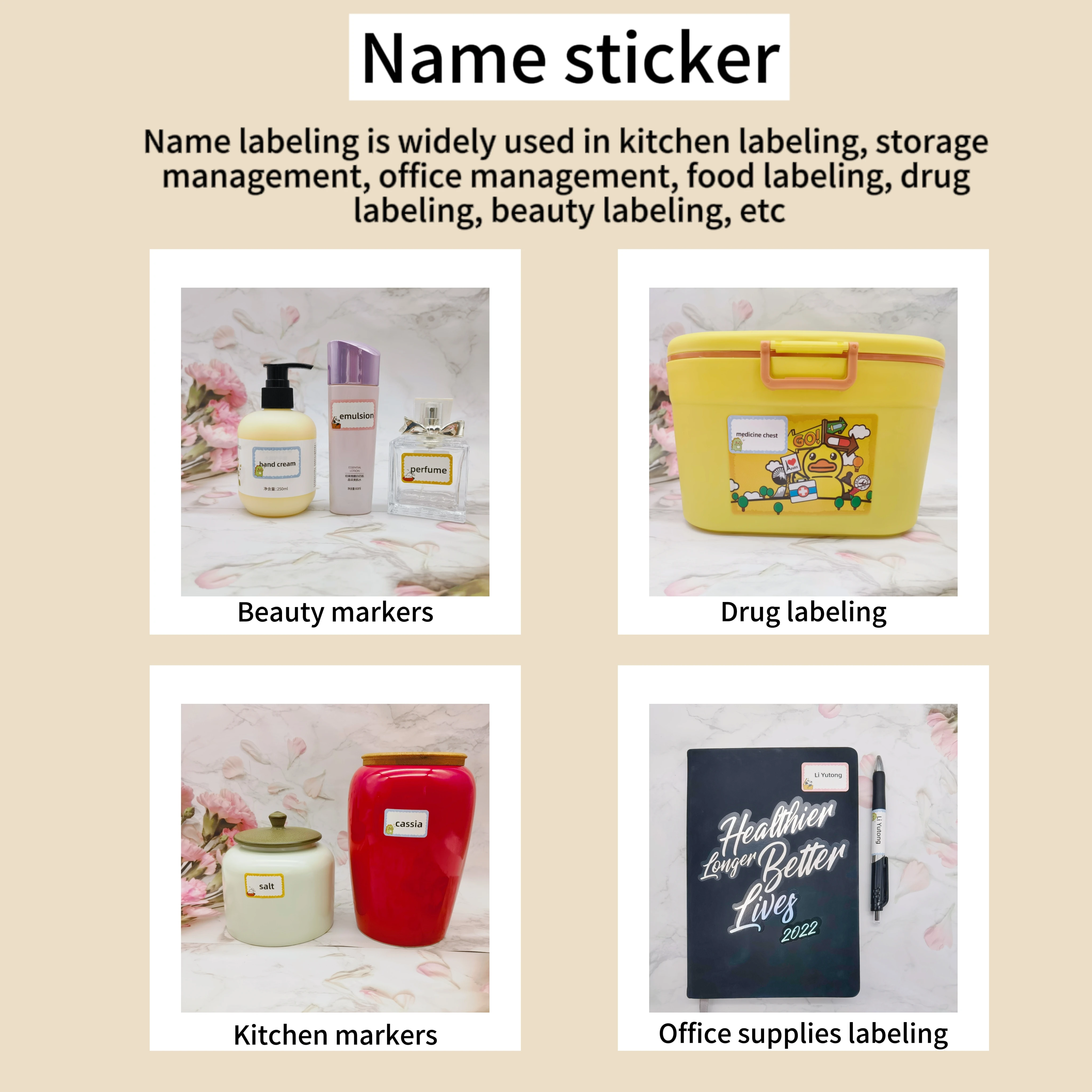 Identification School Sticker Business Name 50mm*30mm Blank Packaging ...
