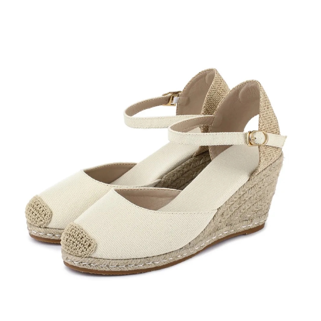 5 cm Summer Espadrilles Sling Back High Heel Platform Wedge Sandals Female Breathable Slip Resistant