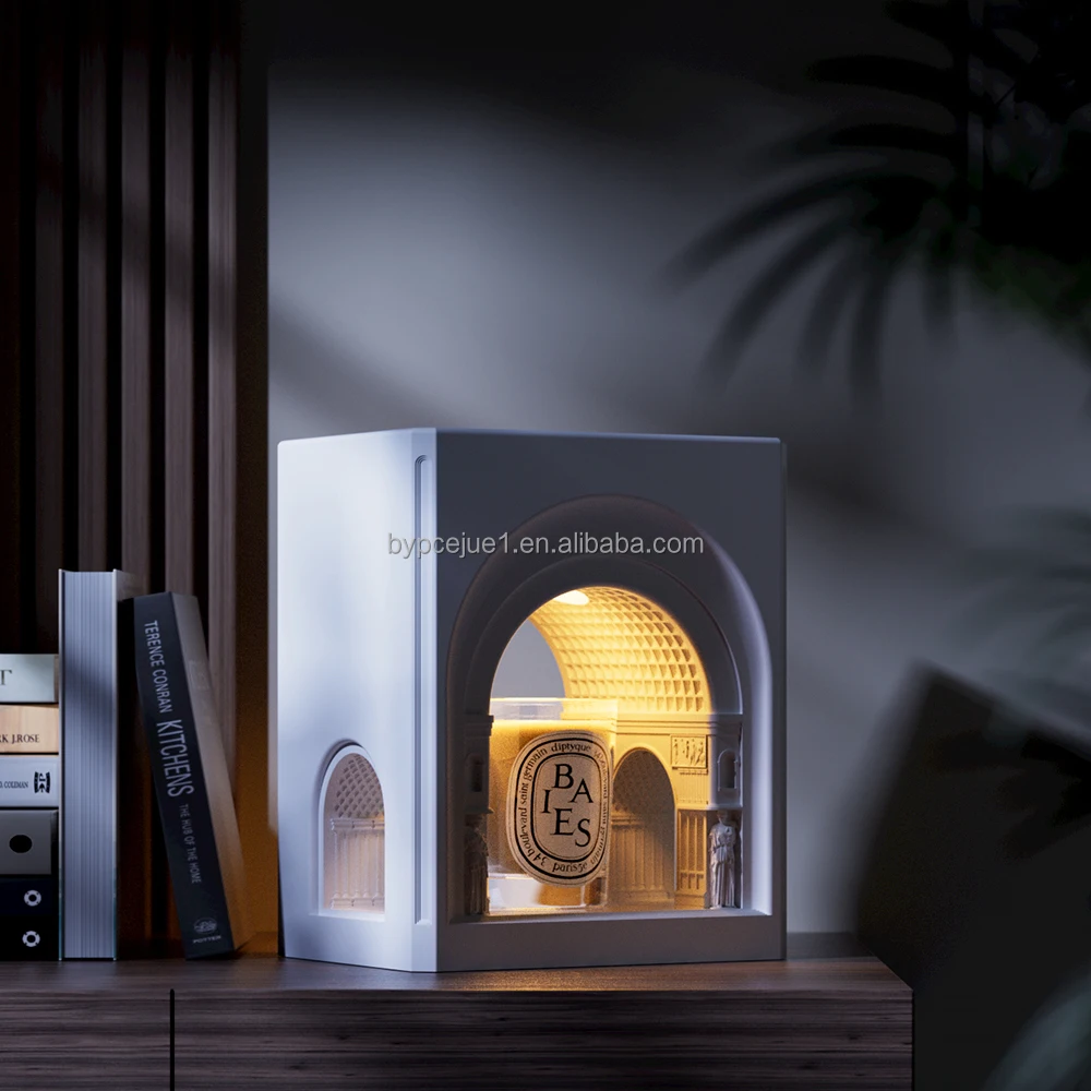 European White Gypsum Vatican Design Halogen GU10 Electric Scented Candle Warmer Lamp for Home Bedroom AU SA IT Plug Standards