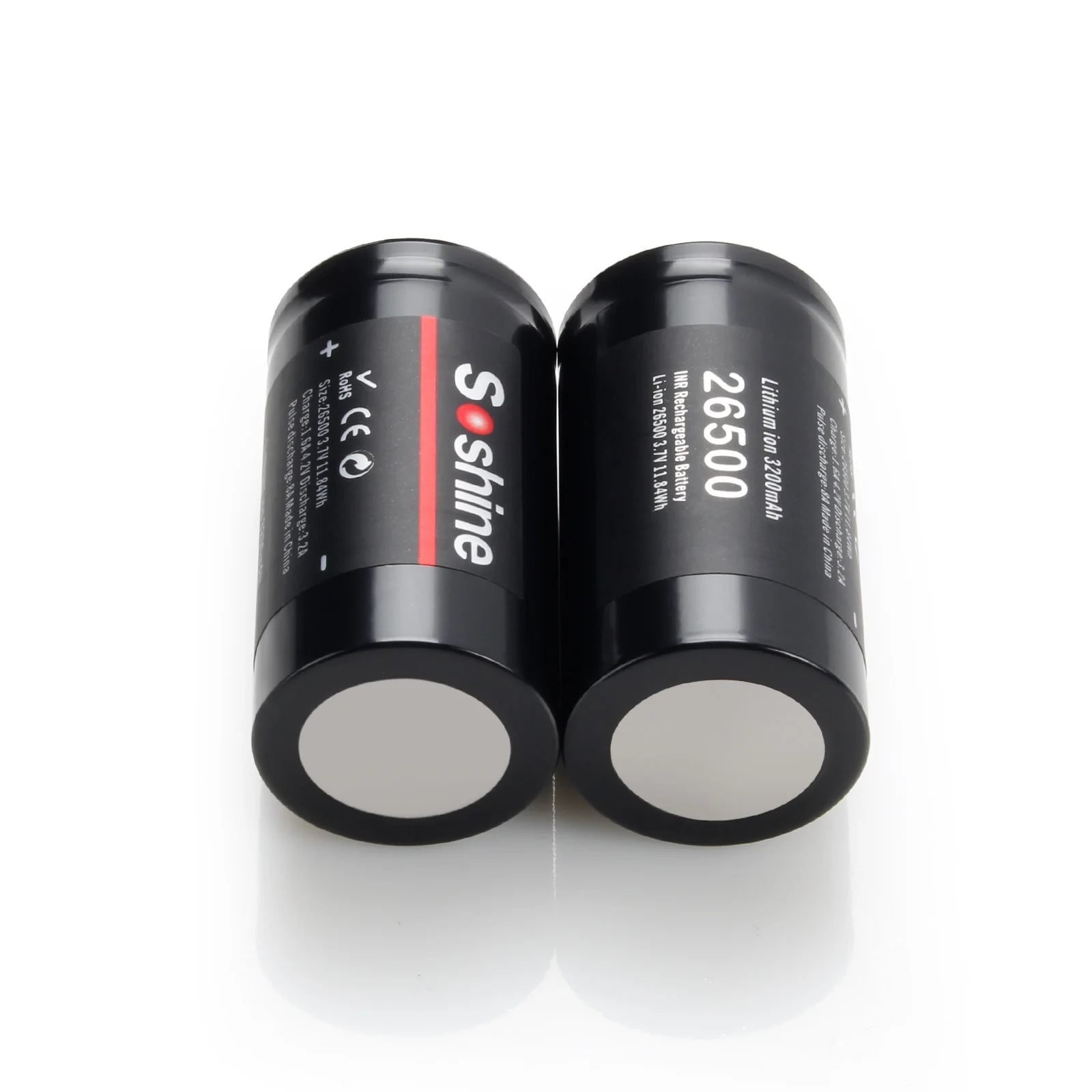 26500 Cell Rechargeable Batteries,3.7v 3200mah Li-ion- 2 Count (pack Of ...