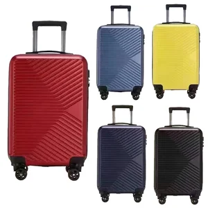OEM ODM High Quality Sky Blue ABS Business Travel Suitcase Set Simple Modern Style with Front Open TSA Lock Wheels Wholesales