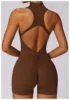 short jumpsuit brown