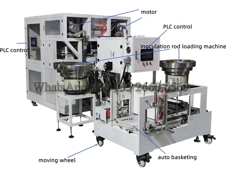 Lions Mane Mushroom Substrate Bagging Inoculation Stick Inserting Machine Mushroom Growing Bag Filling Machine
