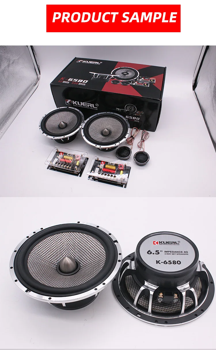 Wholesale 6.5 Inch 80160 Watts Car Component Speaker Professional
