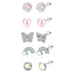 5 pares de diseños de mariposas