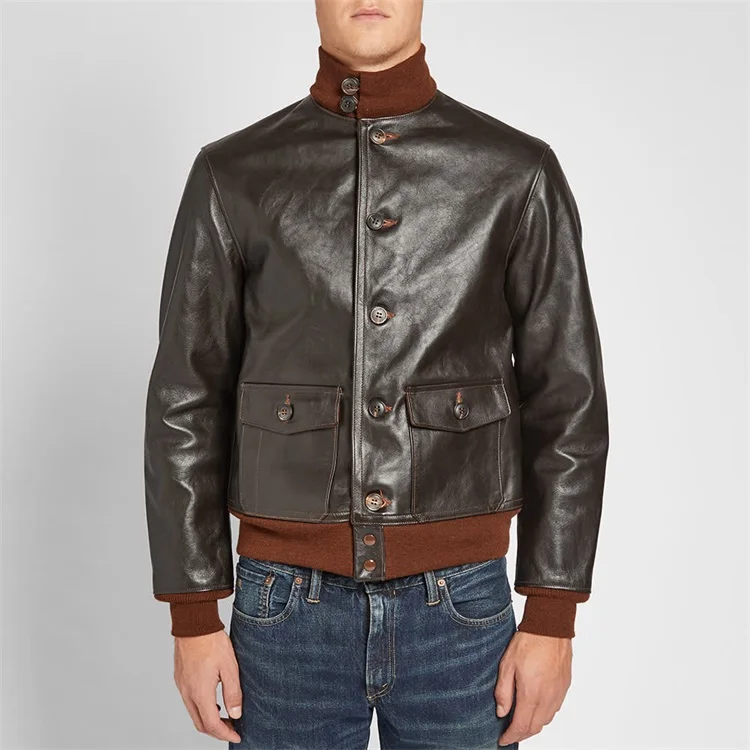 High Quality Horsehide Coat Men 100% Genuine Leather Fashion