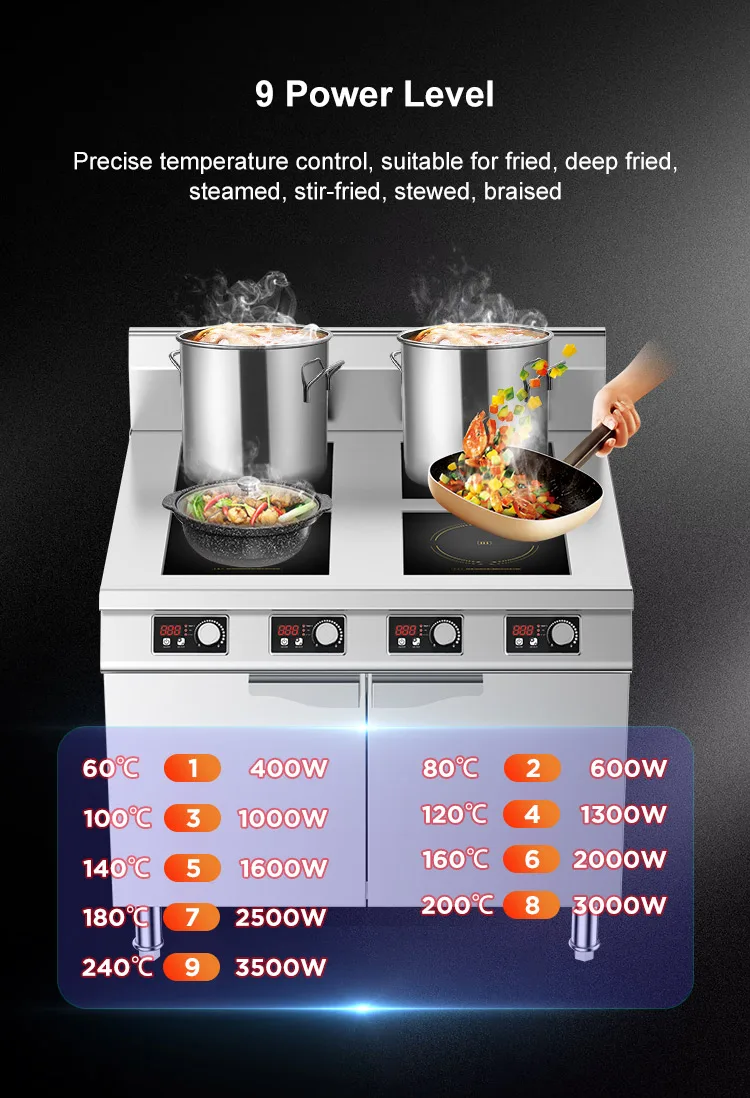 Wholesale 380v 3.5kw 4 Burner Induction Cooker Knob Control Induction