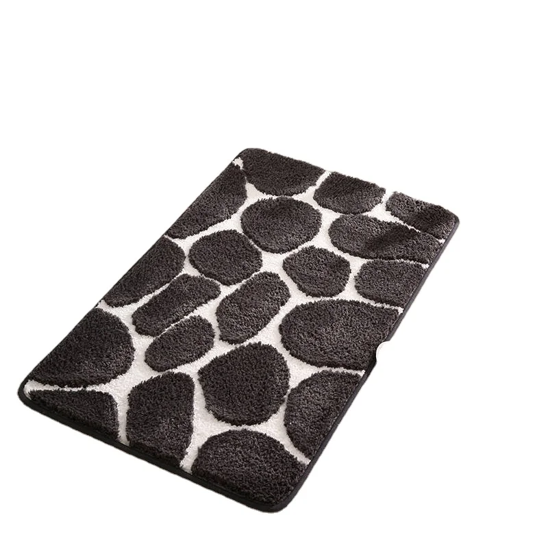 Custom Soft and Comfortable Super-Microfiber Bathroom Rug Set - Shaggy Cow Pattern Water-Absorbent Bath Mats with TPR Bottom, Ideal for Bathroom, Bedroom, Living Room, Kitchen, and Entrance