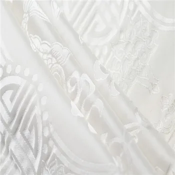 Custom silk white floral jacquard fabric women garment dress brocade Jacquard Mulberry fabric 21mm silk fabric