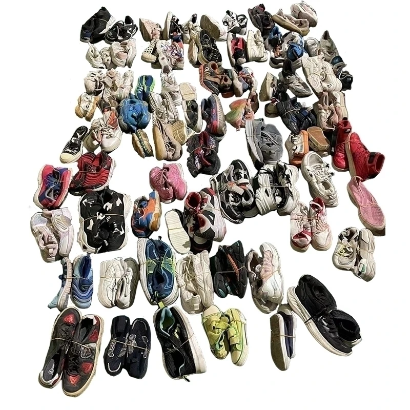 Old Shoes Recycle Old Trainers Pile Of Old Used Recycle Sneakers