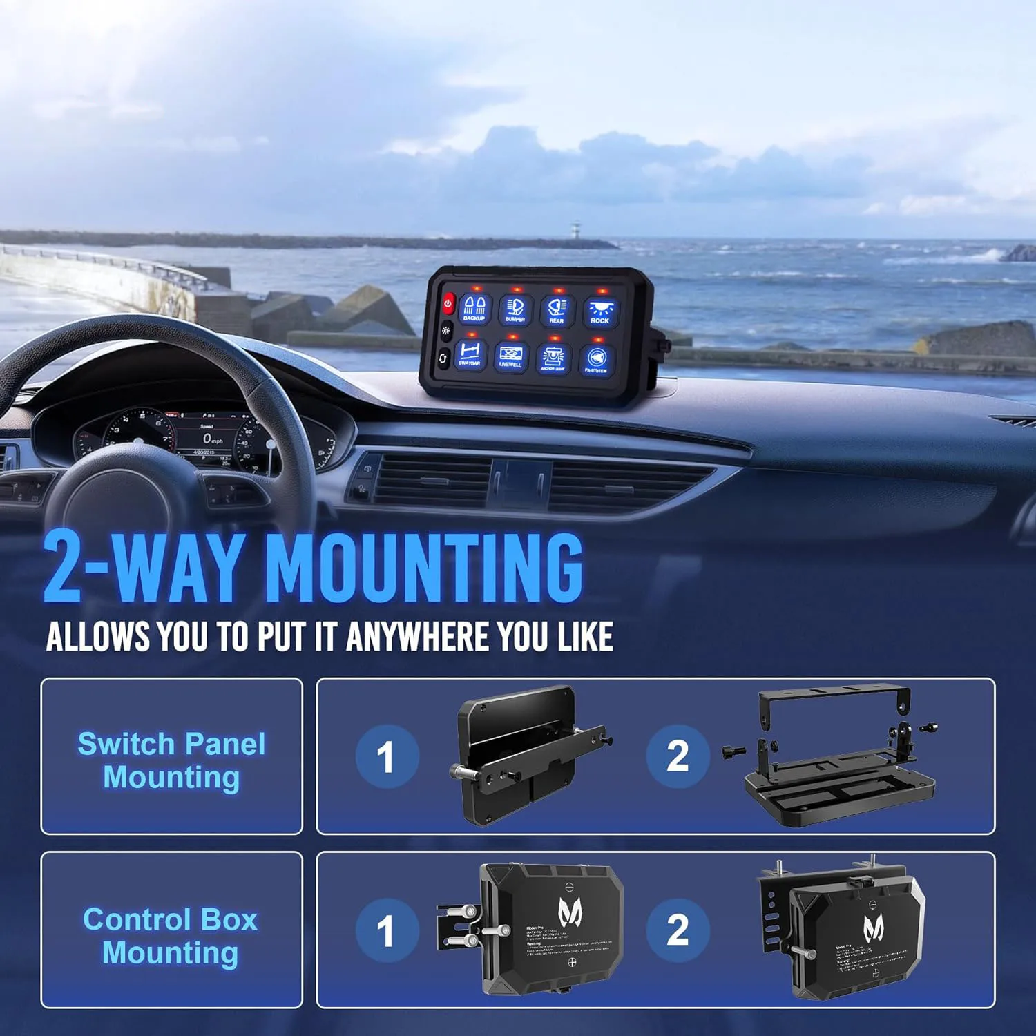8 Gang Switch Panel - Control Your Camper RV ATV Efficiently