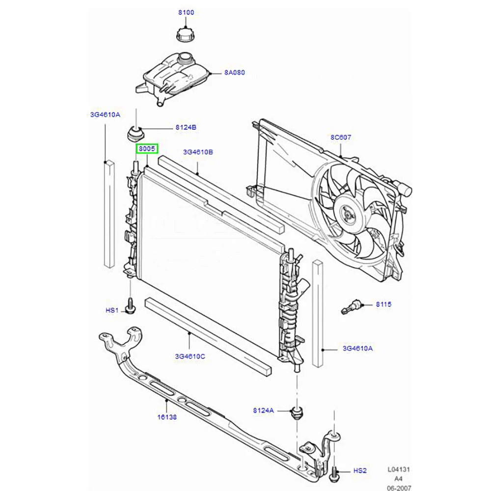 3N6H8005AD 7M518005RA 3M5H8005RK 8603621 Radiator — 2