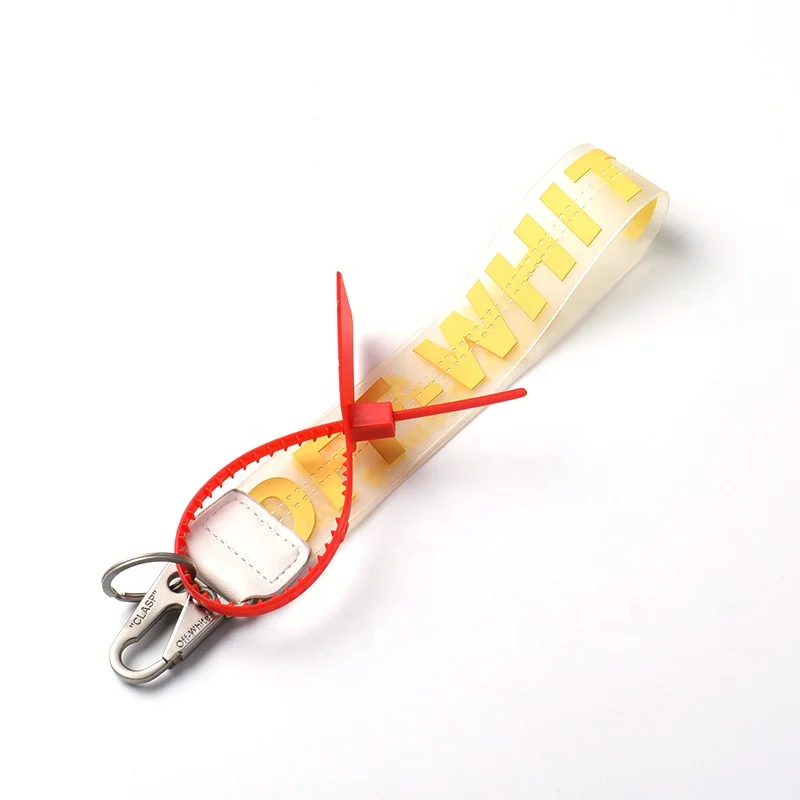 Hot Sales Offwhite Clasp Pvc Wrist Strap Lanyard Rubber Wristlet