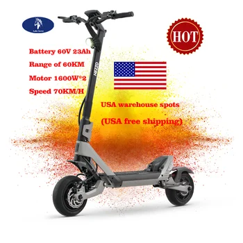 USA Warehouse Spots New Design F6 Racing Escooter 10inch 60v 3200w Dual Motor 23ah Long Range Off-Road Electric Scooter