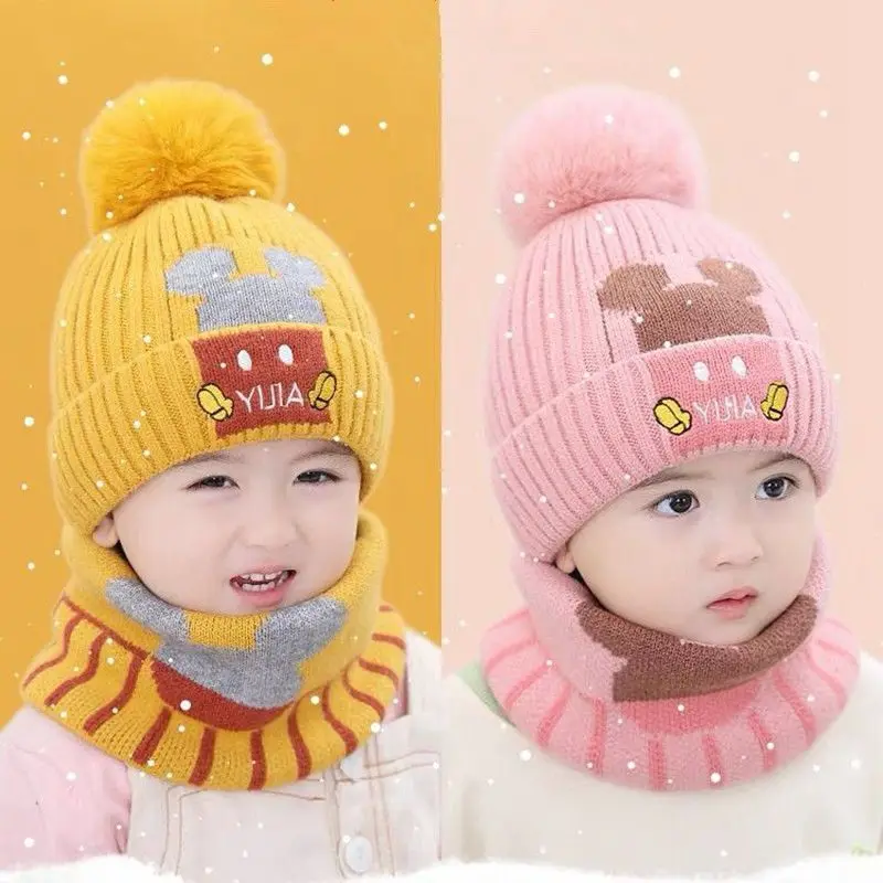 JFAN Toddler Hat Kids Beanie Hat With Pompom Boys Girls Winter Hat Lined Earflap Neck Warmers Scarf Set Coffee - View #11