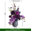 Set Orchidea Lavanda di Mezzanotte con Vaso Cilindrico Moderno