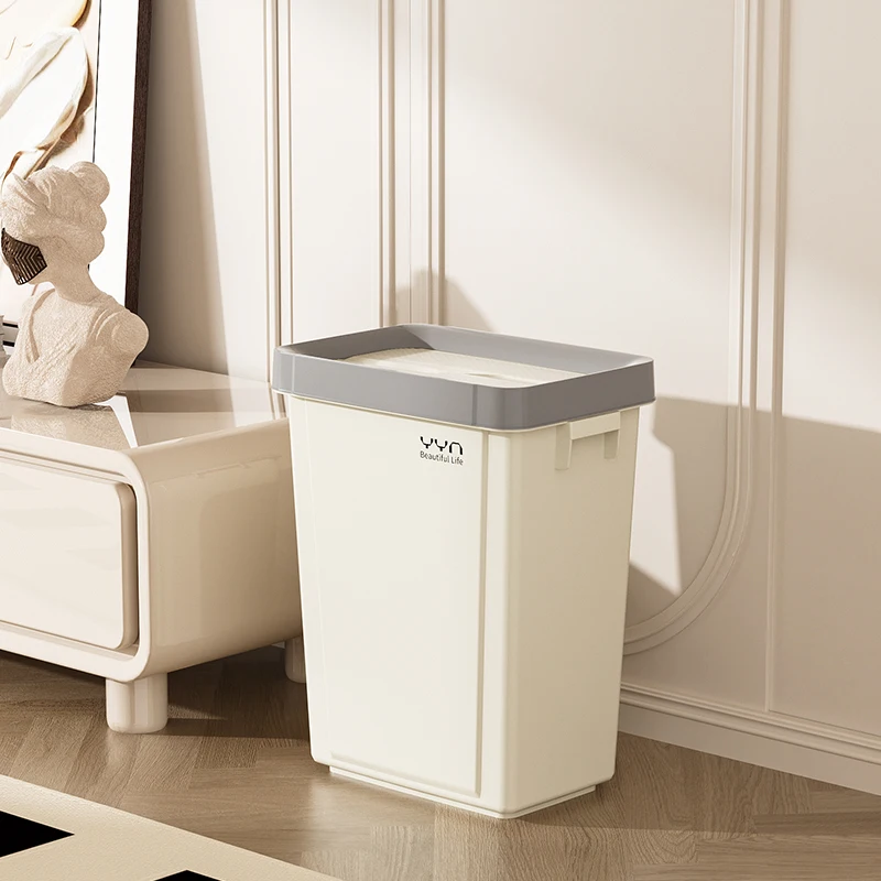 Unique Durable Plastic Room Service Garbage Can Big Size Trash Bin Paper Waste Bin with Swing Lid