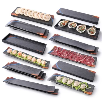 Customized size and affordable melamine tableware, hot pot buffet restaurant, food plate, sushi plate