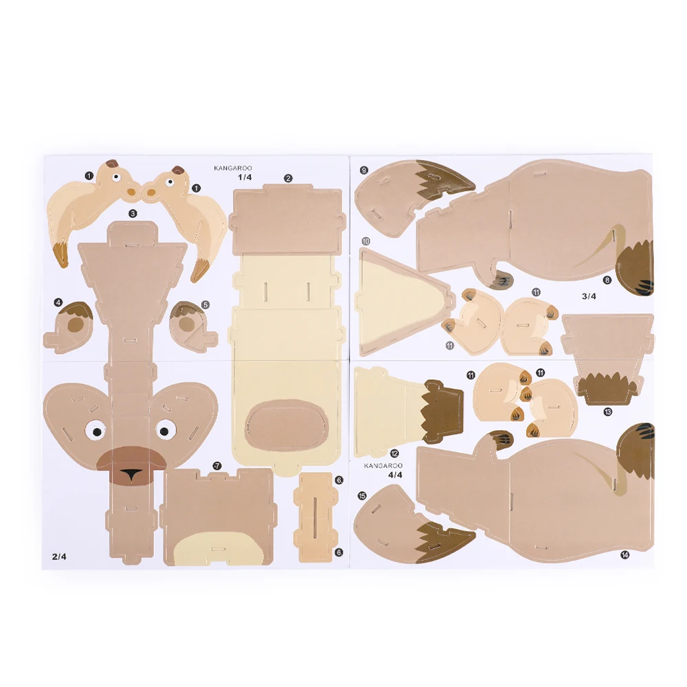 DIY Kids 3D Paper Puzzle Jigsaw Forest Animals Play Toys Foam Board ...