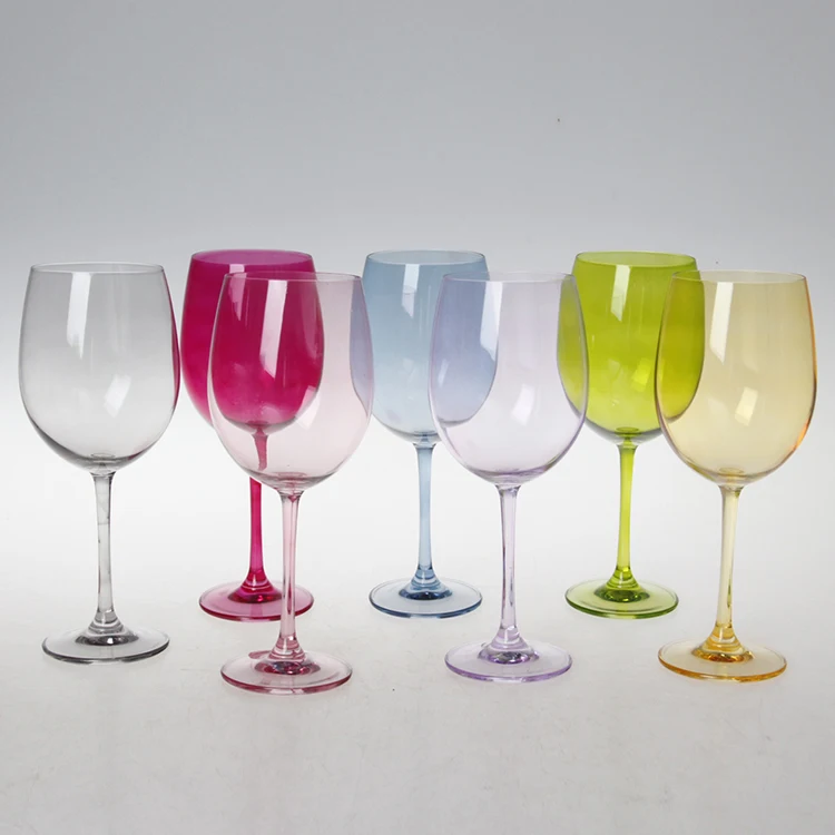 Wholesale Custom Wine Stemware Long Stem Colored Wine Glasses Goblet